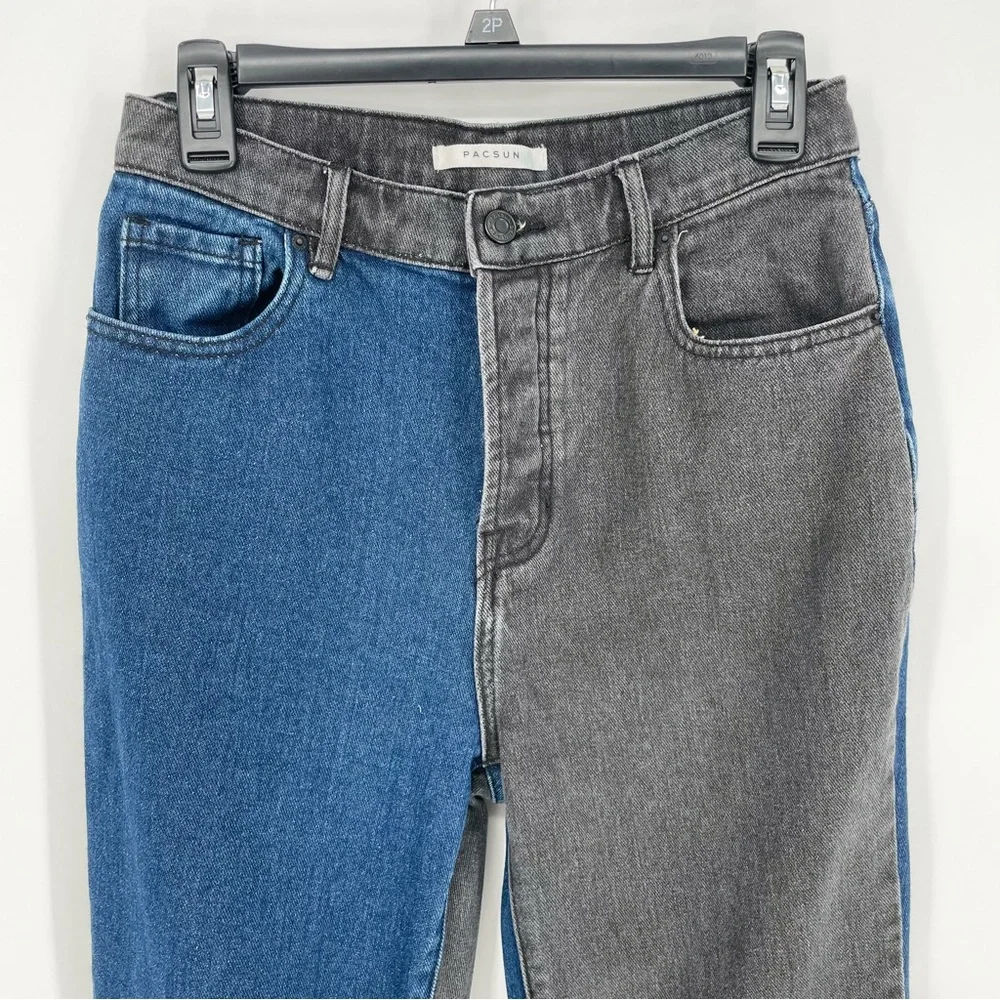PacSun Two-Toned High Rise Straight Jeans Size 27 - Picture 3 of 12